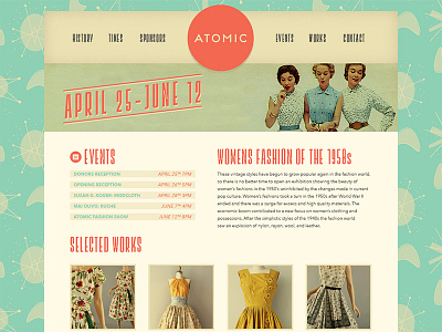 Atomic Website art museum fashion history web design website