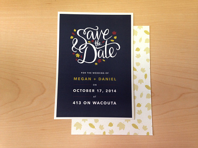 Fall Save The Dates autumn fall hand lettering invitations leaves save the date typography wedding