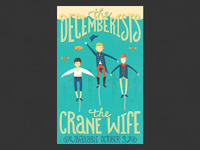 The Decemberists Poster digital illustration drawing music rock poster sailors sea the decemberists