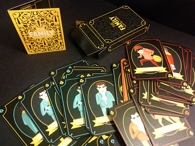 The Family Playing Cards card deck digital illustration illustration mafia mobsters pattern playing cards the family weapons