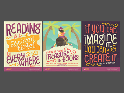 WIP Educational Reading Posters illustration imagination lettering reading typography