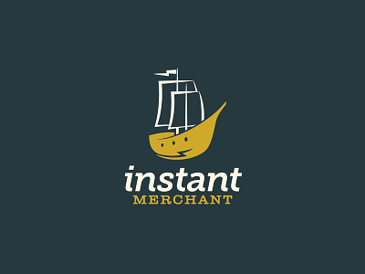 Instant Merchant Logo Concept lightning logo merchant money ship trade