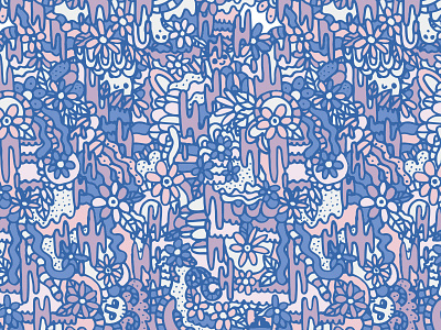 Flower Power Pattern blue doodle floral flowers pattern psychedelic