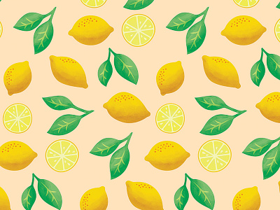 When life gives you lemons citrus fruit green illustration lemonade lemons pattern pink yellow