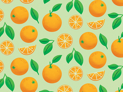 Orange you glad I made another one? citrus fruit green illustration orange oranges pattern