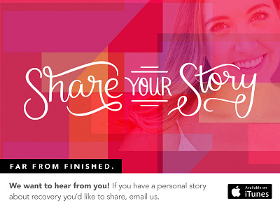 Share Your Story far from finished hand lettering pattern podcast recovery share your story