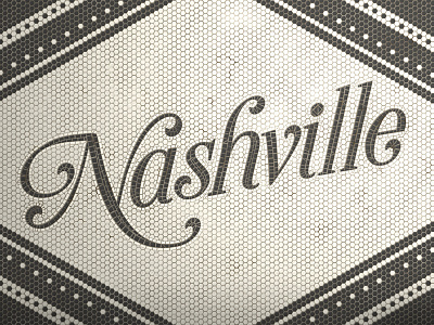 Nashville Fauxsaic black and white fauxsaic lettering mosaic nashville tile floor tiles