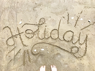 Holiday in New Zealand holiday lettering new zealand sand shells vacation