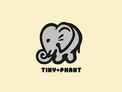 Tiny-phant animal baby elephant flat graphics grey huntsville icon logo minimal