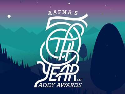 50th Year of Addy Awards advertising alabama huntsville illustration landscape lettering typogaphy
