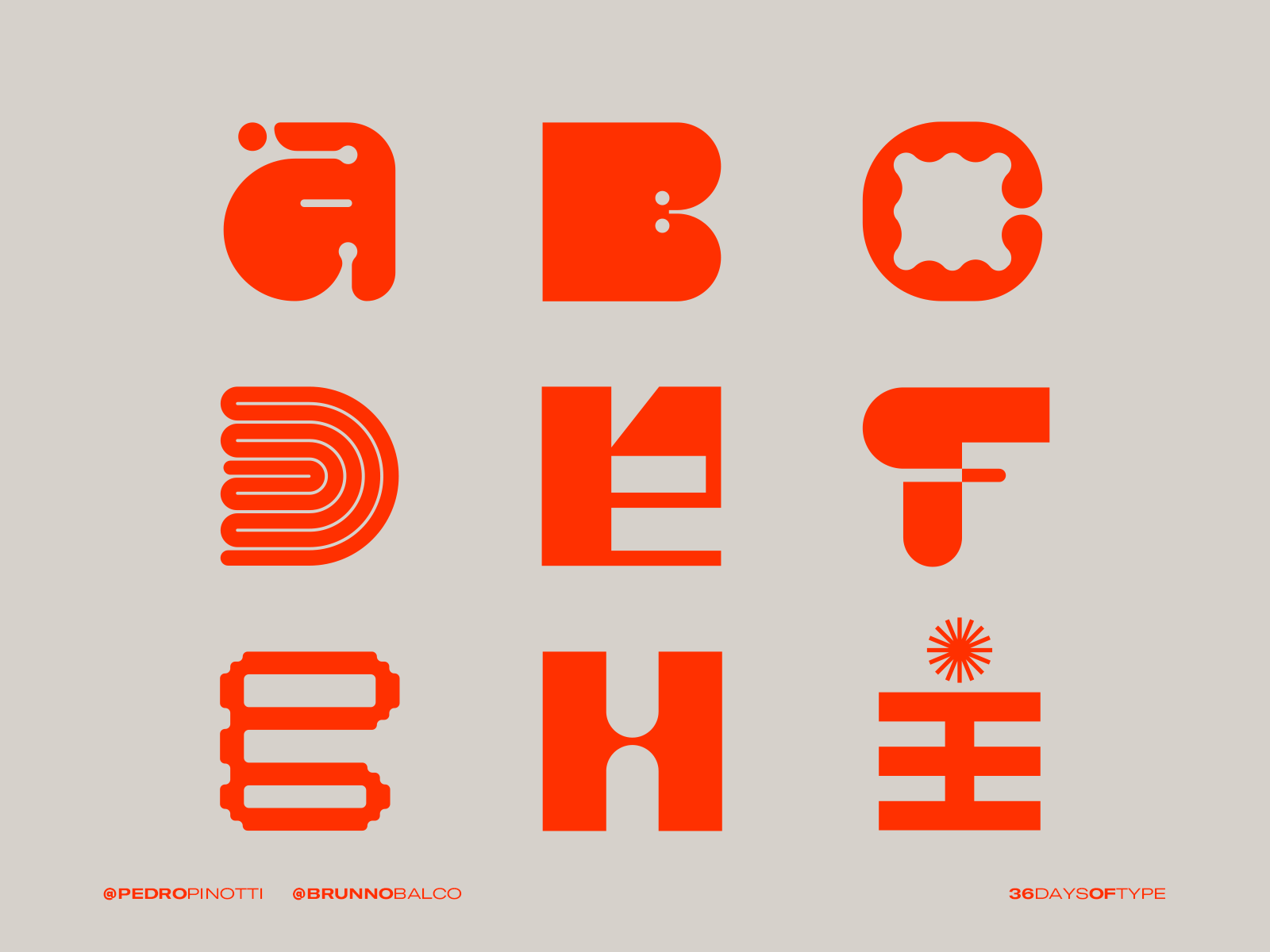 A to I — 36 Days of Type by Pedro Pinotti on Dribbble