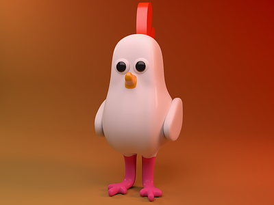 Chicken Character arnold c4d character character design chicken cinema 4d lighting modeling motion graphics plastic vinyl vinyl toy