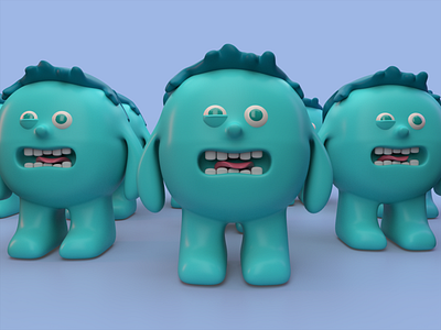 Attack of the Awkward Monsters 3d branding c4d character cinema 4d design lighting mouth shapes