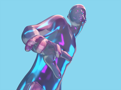 Surrender 3d 3d art arnold c4d character cinema 4d design illustration iridescent lighting