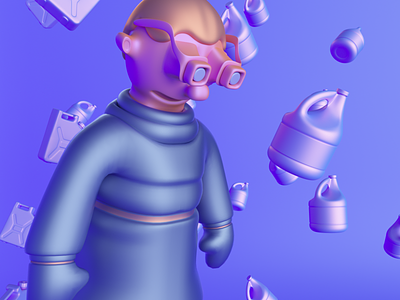 Mad Scientist 👀 3d c4d character cinema 4d design future illustration lighting octane render science trippy weird
