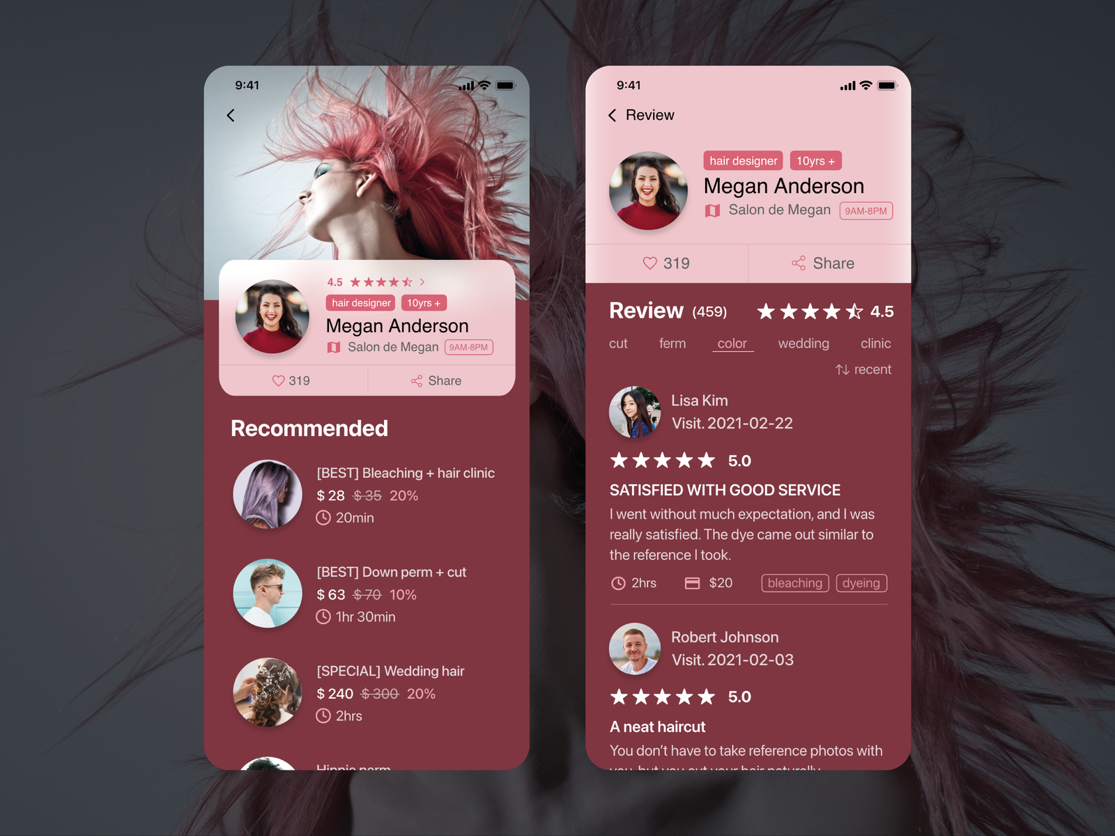 Hair Salon Reservation Service by Yoon on Dribbble