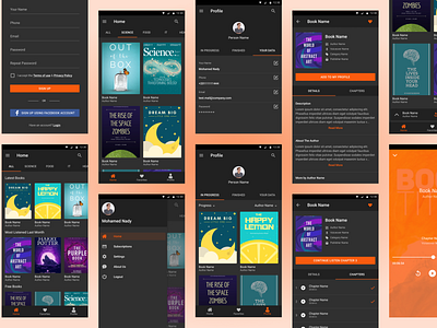 Readly - Audio Books App UI Design Dark Theme android app android app design audio books dark theme mobile app mobile app design ui ui ux design ux