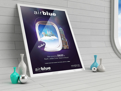 Travel To Sialkot Now Airblue Poster Design branding campaign design typography