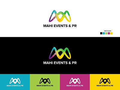 Mahi Events PR Logo Design branding design event agency event artwork illustration logo typography ui vector