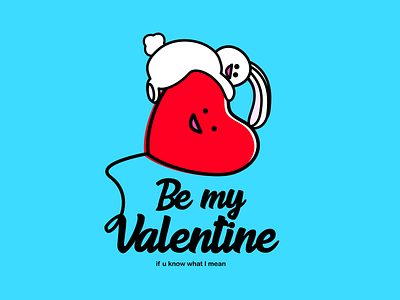 Be my Valentyne art balloon design flat fun illustration illustrator love love day loveislove rabbit red valentine valentine day