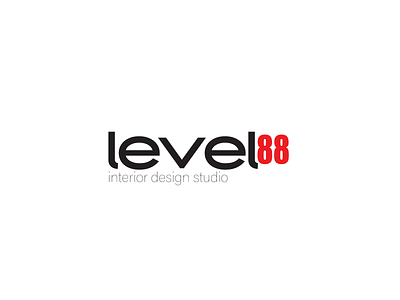 Level 88 art design designstudio flat logo minimal red typography vector