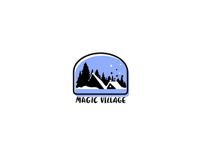 Magic Village animation art cute design flat illustrator logo typography vector winter