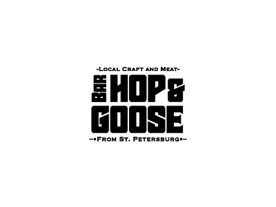 Hop&Goose local craft art bar beer blackandwhite craft design goose hop illustrator logo restaurant typography vector