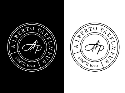 A'lberto Parfumeur art blackandwhite logo minimal monogram parfume typography
