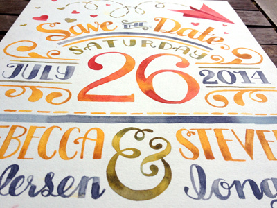 Save the Date ampersand hand lettering handlettering lettering paint save the date type typography watercolor watercolor hand lettering watercolor lettering