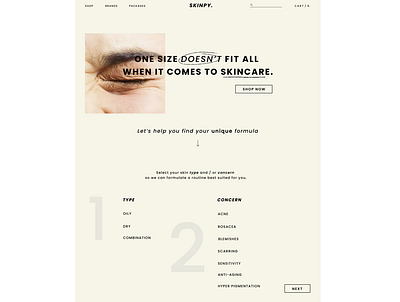 Skinpy, a conceptual skincare website. branding design logo minimal ui ux web webdesign website