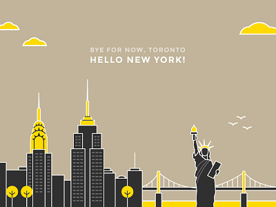 Hello New York! city flat icon illustration landscape lines new york