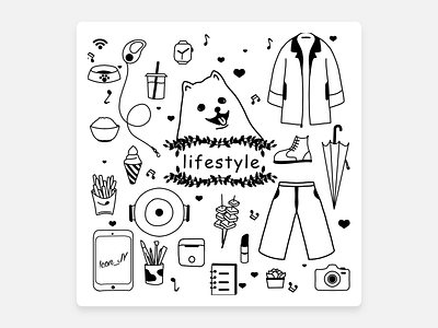 Lifestyle clothing daily dog doodle doodle art food illustration line draft tool