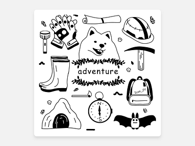 Adventure adventure dog doodle doodle art illustration illustration practice punch line draft pet tool