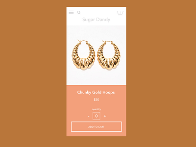 Ecommerce page for chunky gold hoops app art branding dailyui design ecommerce icon jewelery shopping typography ui