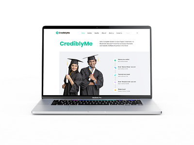 CrediblyMe blockchain ui website website design