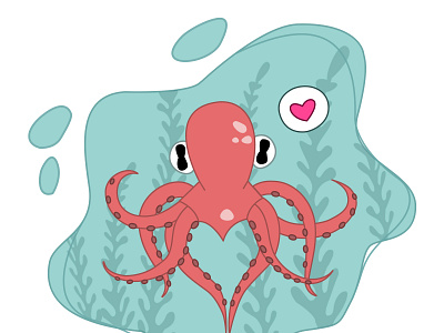 sea octopus вектор дизайн иллюстрация