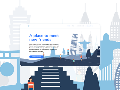 Landing page for a dating startup