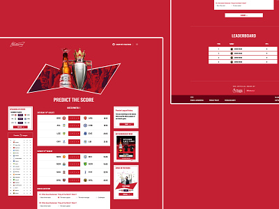 Budweiser Premier League Prediction design ui