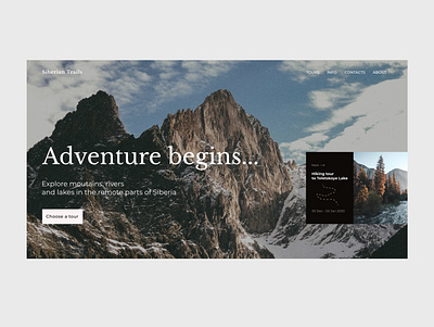 Adventure begins main page practice travel