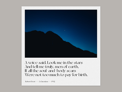 A Poem by Robert Frost design typography