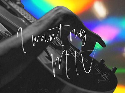 I Want My MTV (visual tribute to Dire Straits) bright bw collage graphic design handwritten song