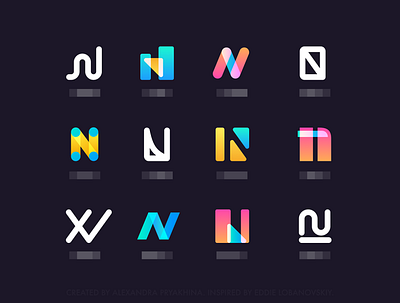 Logo Set: N logo neon