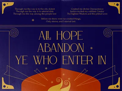 All Hope Abandon Ye Who Enter In art deco decorative noir poster serif symmetry typography