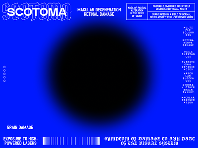 Scotoma blue blur contemporary design gradient layout modern monochrome original typography