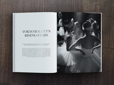 Tokyo Ballet black and white bw classic classical design editorial harpers bazaar layout luxe luxury magazine printed serif text typography vogue