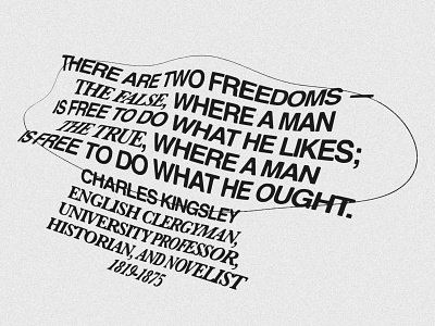 The Two Freedoms contemporary design liquify modern quote typography