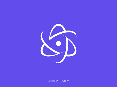 Atomic P logo atom atom logo atomic brand identity branding creative flat icon lettermark logo logo design minimal modern p p atom professional