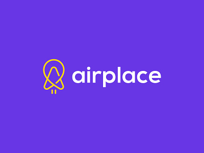 Airplace airplane ap app brand identity branding corporate creative flat icon lettermark location logo minimalist modern monogram place professional unique