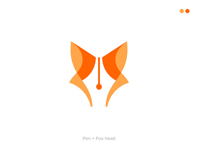 Fox & Pen abstract author creative flat fox icon logo logo mark logo type minimalist modern negative space pen professional publications writter
