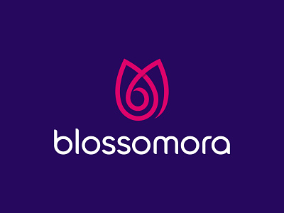 Blossomora b brand identity creative design flat flower icon letter mark logo minimalist modern